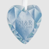 Wasserfarbenherz Diamond 60. Ehejubiläum Ornament (Vorderseite)