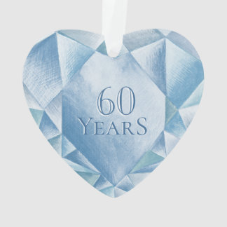 Wasserfarbenherz Diamond 60. Ehejubiläum Ornament