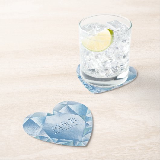 Wasserfarbenherz Diamond 60. Ehejubiläum Untersetzer (Vor Ort)