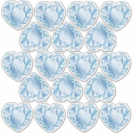 Wasserfarbenherz Diamonds Niedlich Pastel Blue Wed Aufkleber