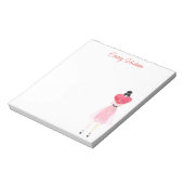 Wasserfarbenherz Fashion Girl Notepad Notizblock (Rotiert)