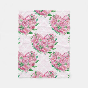 Wasserfarbenherz Fleecedecke