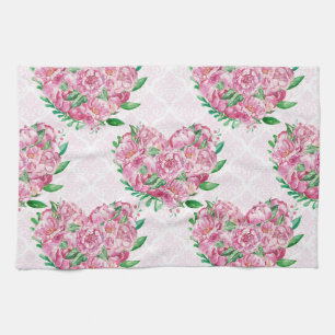 Wasserfarbenherz Geschirrtuch