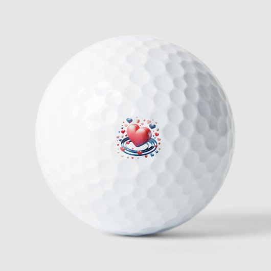 Wasserfarbenherz Golf Balls - Einzigartiges Persön Golfball (Vorderseite)