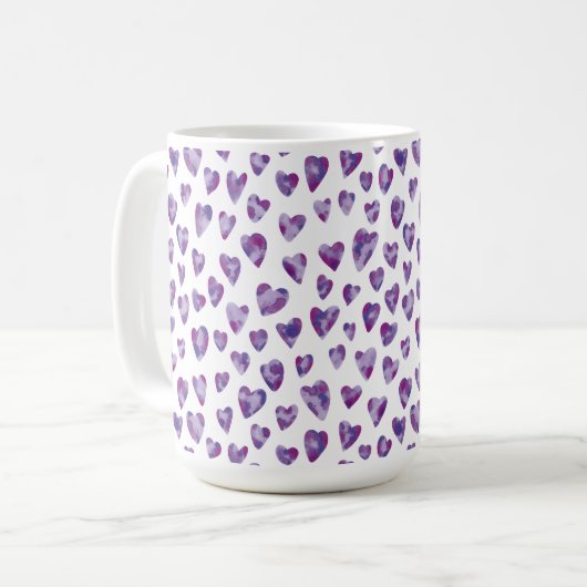 Wasserfarbenherz Kaffeetasse (Vorderseite Links)