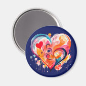Wasserfarbenherz Magnet (Vorderseite/Rückseite)
