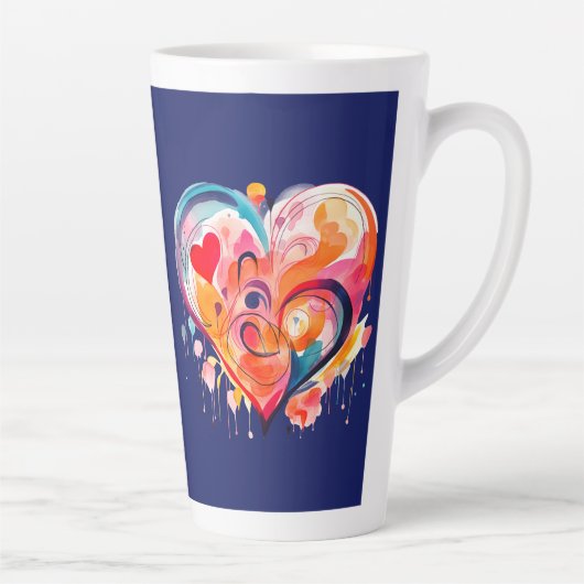 Wasserfarbenherz Milchtasse (Rechts)