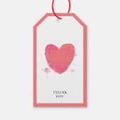 Wasserfarbenherz Minimalistisch Einfach Vielen Dan Geschenkanhänger (Vorderseite)