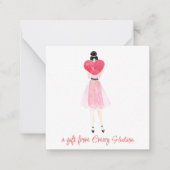 Wasserfarbenherz-Mode Girl Geschenkverpackung Mitteilungskarte (Vorderseite)