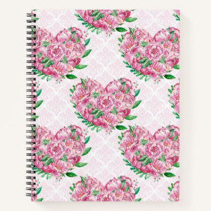 Wasserfarbenherz Notizblock