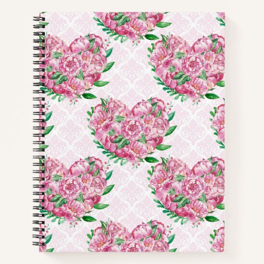 Wasserfarbenherz Notizblock (Vorderseite)