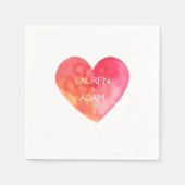 Wasserfarbenherz Papier Napkins für Hochzeiten Serviette (Vorderseite)