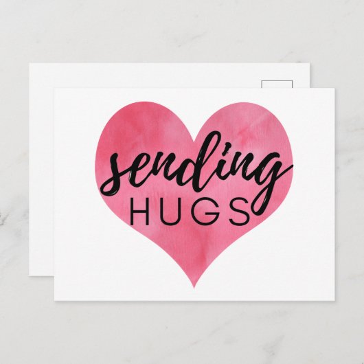 Wasserfarbenherz Postkarte (Vorne/Hinten)