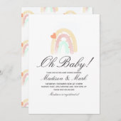 Wasserfarbenherz Rainbow Stroke Baby Dusche Einladung (Vorne/Hinten)