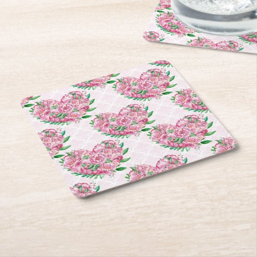 Wasserfarbenherz Rechteckiger Pappuntersetzer (angewinkelt)