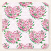 Wasserfarbenherz Rechteckiger Pappuntersetzer (Vorderseite)