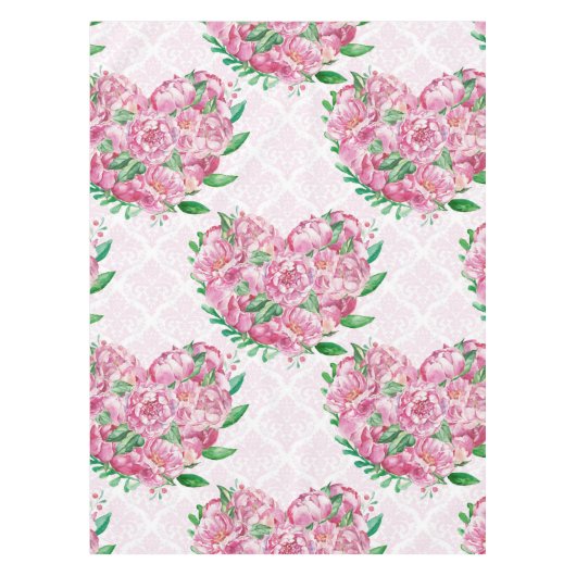 Wasserfarbenherz Tischdecke (Vorderseite)