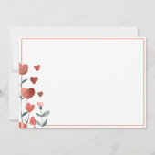 Wasserfarbenherz und -herd oben dank Karte (Rückseite)