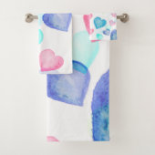 Wasserfarbenherzen Badhandtuch Set (Insitu)