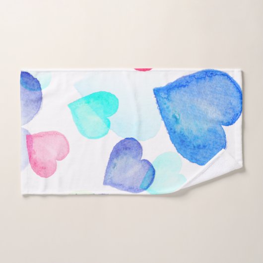 Wasserfarbenherzen Badhandtuch Set (Handtuch)
