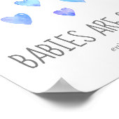 Wasserfarbenherzen Boy Babies sind Süßes Leckerei Poster (Ecke)