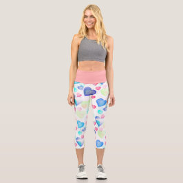 Wasserfarbenherzen Capri Leggings