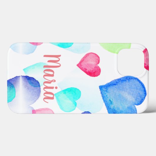 Wasserfarbenherzen Case-Mate iPhone Hülle (Rückseite (Horizontal))