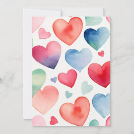 Wasserfarbenherzen Einladung