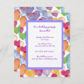 Wasserfarbenherzen Einladung (Vorne/Hinten)