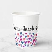 Wasserfarbenherzen für den Papiercup Pappbecher (Links)