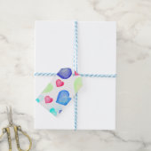 Wasserfarbenherzen Geschenkanhänger (Mit Garn)