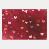 Wasserfarbenherzen Geschenkpapier Set (Vorderseite 2)