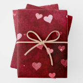 Wasserfarbenherzen Geschenkpapier Set (Beispiel)