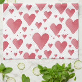 Wasserfarbenherzen Geschirrtuch (Gefaltet)
