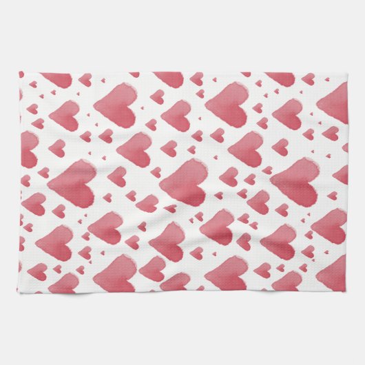 Wasserfarbenherzen Geschirrtuch (Horizontal)