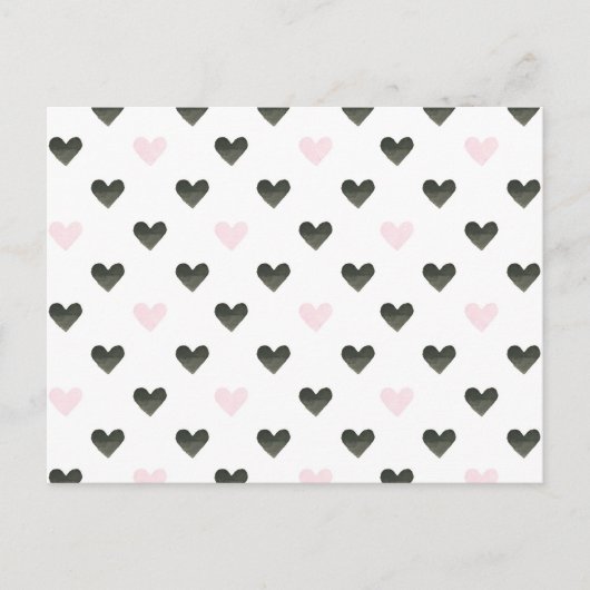 Wasserfarbenherzen | Girl-Power-Muster I Postkarte (Vorderseite)