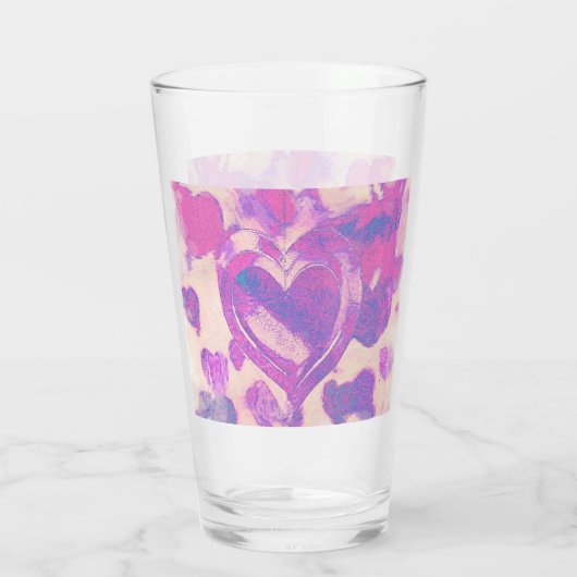 Wasserfarbenherzen Glas (Rückseite)