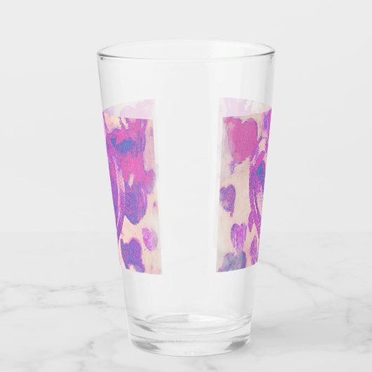 Wasserfarbenherzen Glas (Links)