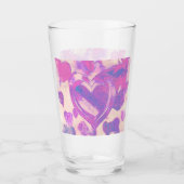 Wasserfarbenherzen Glas (Vorderseite)