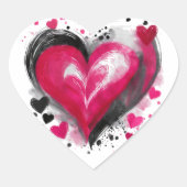 Wasserfarbenherzen Herz-Aufkleber (Vorderseite)