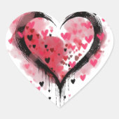 Wasserfarbenherzen Herz-Aufkleber (Vorderseite)