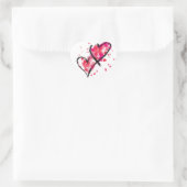 Wasserfarbenherzen Herz-Aufkleber (Tasche)