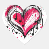 Wasserfarbenherzen Herz-Aufkleber (Vorderseite)