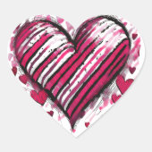 Wasserfarbenherzen Herz-Aufkleber (Vorderseite)
