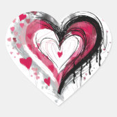 Wasserfarbenherzen Herz-Aufkleber (Vorderseite)