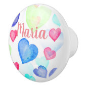 Wasserfarbenherzen Keramikknauf (Rechts)