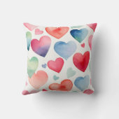 Wasserfarbenherzen Kissen (Rückseite)