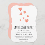 Wasserfarbenherzen | Kleine Sweetheart Baby Dusche Einladung (Vorne/Hinten)