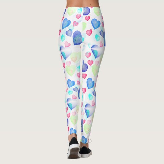 Wasserfarbenherzen Leggings (Rückseite)