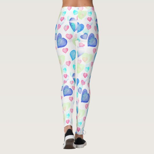Wasserfarbenherzen Leggings (Rückseite)